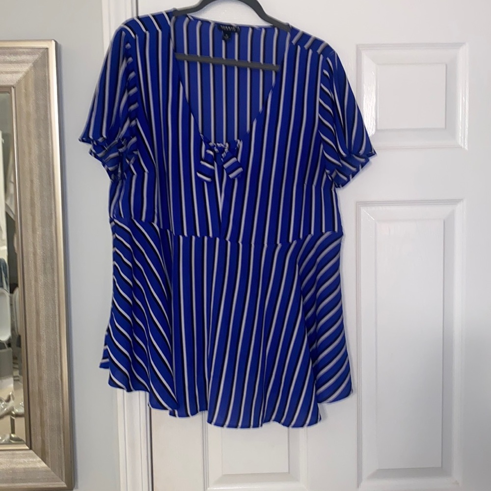 Blue with stripes torrid blouse. Great condition!